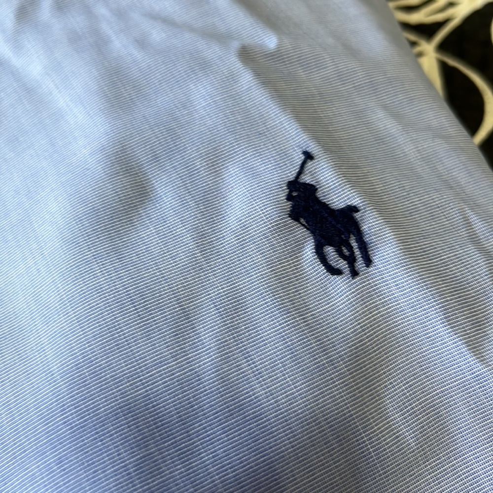 (241)New Mens long sleeve casual shirt by Polo Ralph Lauren. Size 17-32/33. Blue - Picture 3 of 8